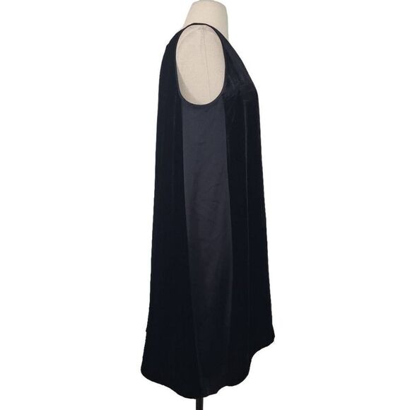 Eileen Fisher Black Velvet Tunic Top Sz S‎ Rayon Silk Sleeveless Relaxed Minimal - Picture 4 of 8